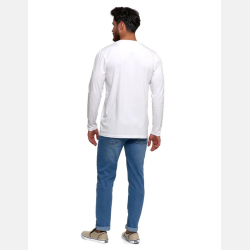 Longsleeve koszulka męska bawełniana z długim rękawem BIAŁA MORAJ